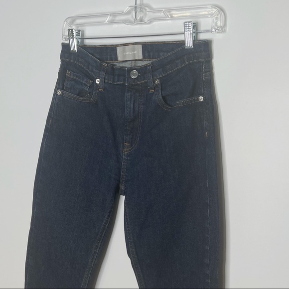 EVERLANE High Rise Jeans dark wash Indigo blue denim stretch size 27 - Picture 3 of 10